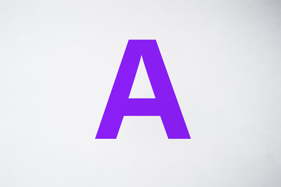 Purple letter A