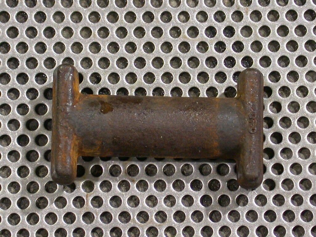 Rusty metal pin before derusting
