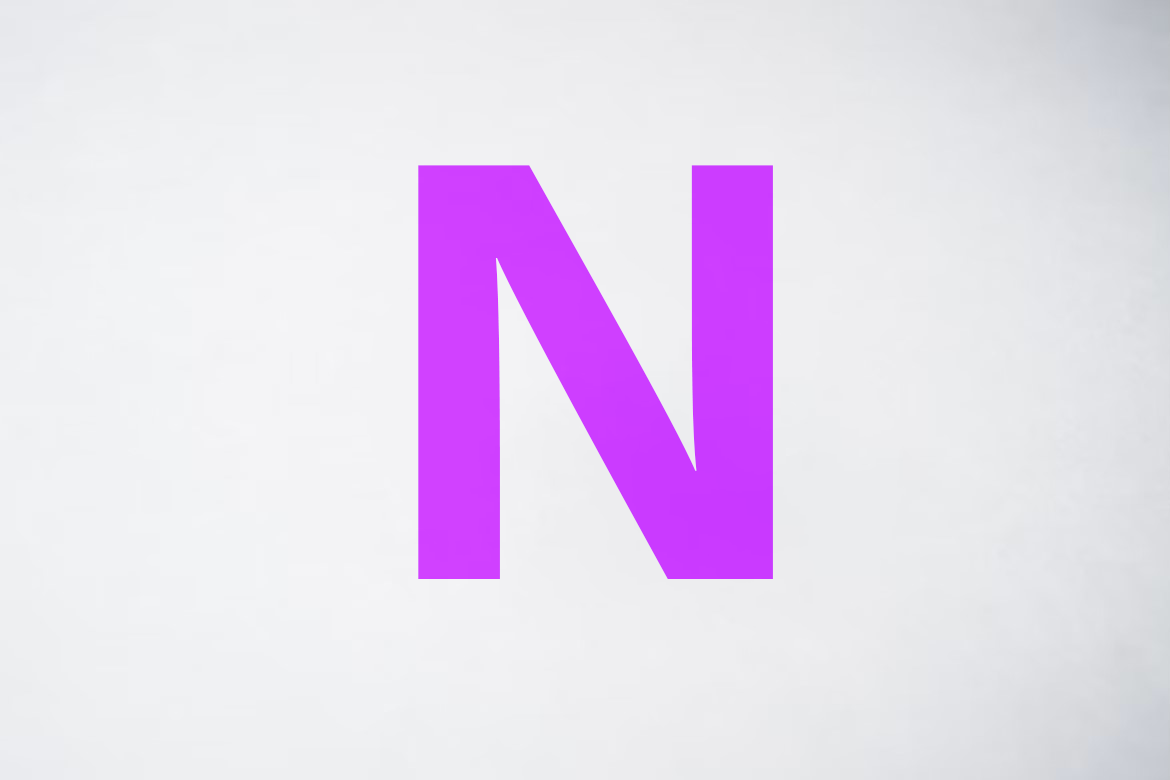 Purple letter N