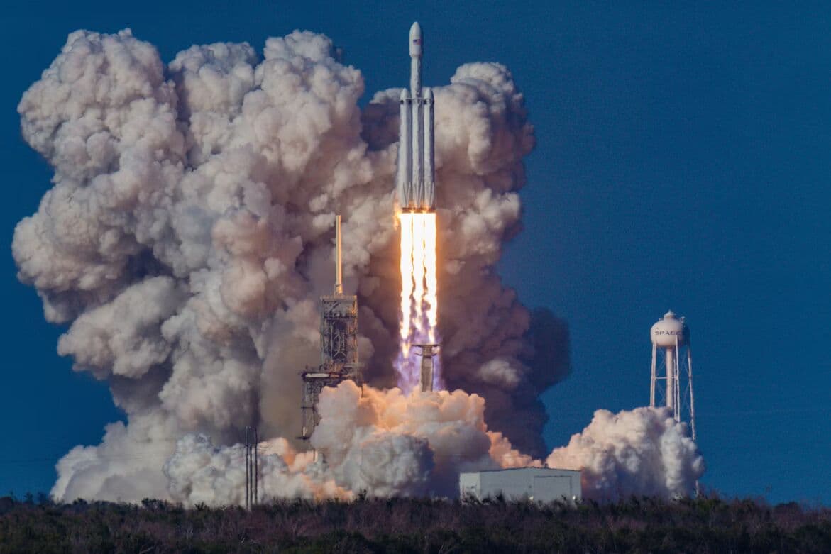 Rocket launching from a space center