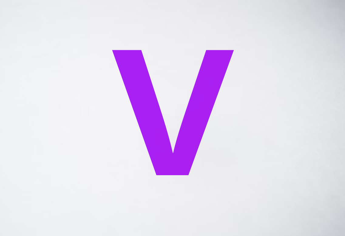 Purple letter V