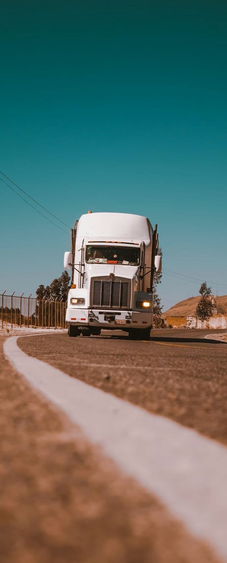 Semi-truck driving on an open road
